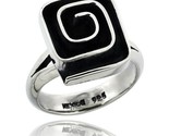 Sterling silver square shape swirl ring 5 8 in wide thumb155 crop
