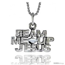 Sterling Silver BEAM ME UP JESUS Word Necklace, w/ 18 in Box  - £35.08 GBP
