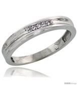 Size 10 - 10k White Gold Ladies&#39; Diamond Wedding Band, 1/8 in wide -Style  - £140.49 GBP