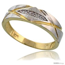 Size 11.5 - 10k Yellow Gold Men&#39;s Diamond Wedding Band, 1/4 in wide -Style  - £247.92 GBP