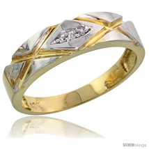 Size 8 - 10k Yellow Gold Ladies&#39; Diamond Wedding Band, 3/16 in wide -Style  - £183.21 GBP