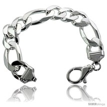 Length 28 - Sterling Silver Italian Figaro Chain Necklaces &amp; Bracelets 16mm  - £799.33 GBP