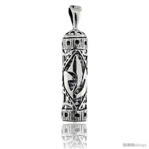 Sterling silver mezuzah pendant 1 in 25 mm tall thumb200