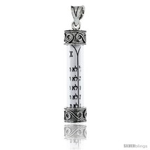 Uzah pendant w the ten commandments s scroll pattern in glass case 1 5 16 in 33 mm tall thumb200