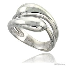 Size 8 - Sterling Silver Snakes Ring Flawless finish 1/2 in  - £46.97 GBP