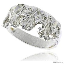 Size 7.5 - Sterling Silver Elephant Ring Polished finish 7/16 in  - £34.83 GBP