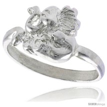 Size 8.5 - Sterling Silver Elephant Ring Polished finish 7/16 in wide -Style  - £18.39 GBP