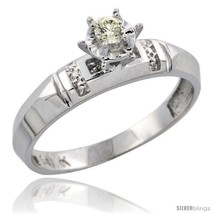 Size 8.5 - 10k White Gold Diamond Engagement Ring, 5/32 in wide -Style  - £217.84 GBP