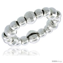 Sterling Silver Stretchable Bead Toe Ring / Kid's Ring on Elastic White Band,  - $22.74