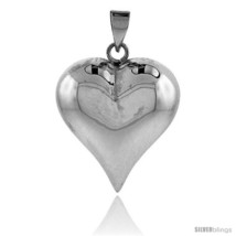 Sterling Silver High Polished 1 1/4in  Puffed Heart, with 18in  Box  - $50.33