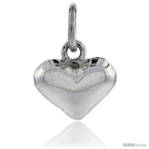 Sterling Silver High Polished Tiny 3/8in  Puffed Heart, with 18in  Box  - $27.29