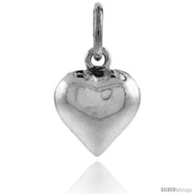 Sterling Silver High Polished Tiny 3/8in  Puffed Heart, with 18in  Box chain.  - $27.29