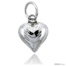 Sterling Silver Hand Engraved Tiny 3/8in  Puffed Heart, with 18in  Box  - $27.29