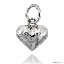 Sterling Silver Hand Engraved Tiny 5/16in  Puffed Heart, with 18in  Box  - $27.29