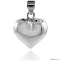 Sterling Silver High Polished 13/16in  Puffed Heart, with 18in  Box  - $33.05