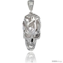 Sterling Silver Large Skull Pendant, 1 1/2 in  - £281.54 GBP