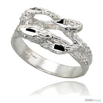 Sterling silver snake ring polished finish 3 8 in wide thumb200
