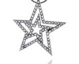 Sterling silver jeweled star pendant w cubic zirconia stones 1 7 16 37 mm tall thumb155 crop