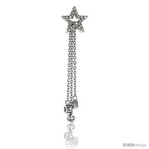 Sterling Silver Jeweled Star Pendant, w/ Cubic Zirconia stones, 1 15/16 (50  - $45.40