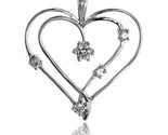 Sterling silver jeweled heart pendant w cubic zirconia stones 1 3 8 34 mm thumb155 crop