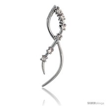 Sterling Silver Jeweled Free form Pendant, w/ Cubic Zirconia stones, 1 5... - £24.96 GBP