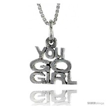 Sterling silver you go girl word necklace w 18 in box chain thumb200