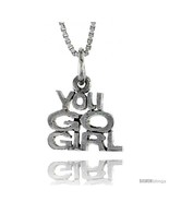 Sterling Silver YOU GO GIRL Word Necklace, w/ 18 in Box  - £35.70 GBP