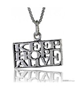 Sterling Silver KEEP HOPE ALIVE Word Necklace, w/ 18 in Box  - £35.48 GBP