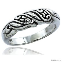 Size 10 - Sterling Silver Swirl Ring, 1/4 in. (6 mm)  - £23.97 GBP