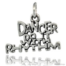 Sterling Silver DANCER DO IT WITH RHYTHM Word Necklace, w/ 18 in Box  - £35.29 GBP