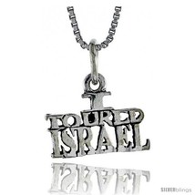 Sterling Silver I TOURED ISRAEL Word Necklace, w/ 18 in Box  - £35.08 GBP