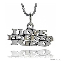 Sterling Silver I LOVE PUERTO RICO Word Necklace, w/ 18 in Box  - £35.40 GBP
