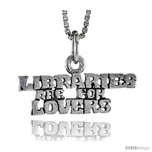 Sterling Silver LIBRARIES ARE FOR LOVERS Word Necklace, w/ 18 in Box  - £35.36 GBP