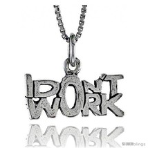 Sterling Silver I DON&#39;T WORK Word Necklace, w/ 18 in Box  - £34.84 GBP