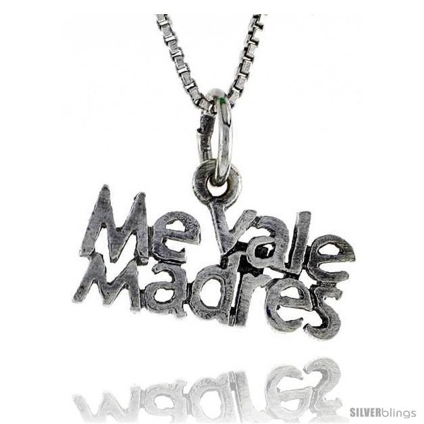 Primary image for Sterling Silver ME VALE MADRES Word Necklace, w/ 18 in Box 