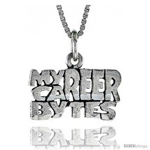 Sterling Silver MY CAREER BYTES Word Necklace, w/ 18 in Box  - £35.49 GBP