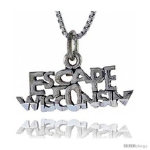 Sterling Silver ESCAPE WISCONSIN Word Necklace, w/ 18 in Box  - £35.49 GBP