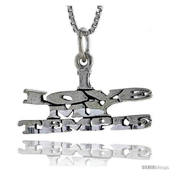 Primary image for Sterling Silver I LOVE MY TEMPLE Word Necklace, w/ 18 in Box 