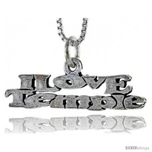 Sterling Silver I LOVE TEMPLE Word Necklace, w/ 18 in Box  - £35.48 GBP