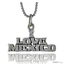 Sterling Silver I LOVE MEXICO Word Necklace, w/ 18 in Box  - £35.40 GBP