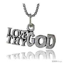 Sterling Silver LOVE THY GOD Word Necklace, w/ 18 in Box  - £35.49 GBP