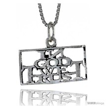 Sterling Silver IN GOD WE TRUST Word Necklace, w/ 18 in Box  - £35.49 GBP