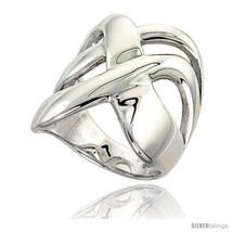 Size 10 - Sterling Silver Crisscross Ring Flawless finish 1 in  - £55.53 GBP