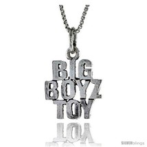 Sterling Silver BIG BOYZ TOY Word Necklace, w/ 18 in Box  - £34.91 GBP
