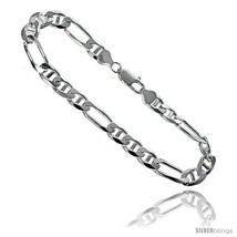 Length 30 - Sterling Silver Italian Figarucci Chain Necklaces &amp; Bracelets 8mm  - £213.84 GBP