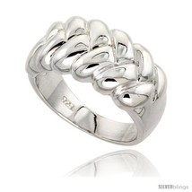 Size 10 - Sterling Silver Braided Dome Ring Flawless finish 1/2 in  - £52.39 GBP
