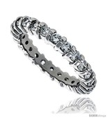 Size 6 - Sterling Silver Cubic Zirconia Eternity Band Ring Brilliant Cut... - £56.93 GBP