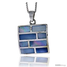 Endant w colorful mother of pearl inlay 1 1 16 26 mm tall18 thin snake chain style tps8 thumb200