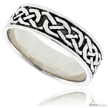 Size 12.5 - Sterling Silver Celtic Knot Wedding Band Thumb Ring, 14 in  - £24.20 GBP