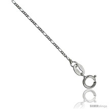 Length 16 - Sterling Silver Italian Tiny Figaro Chain Necklace 1 mm Nickel  - £14.43 GBP